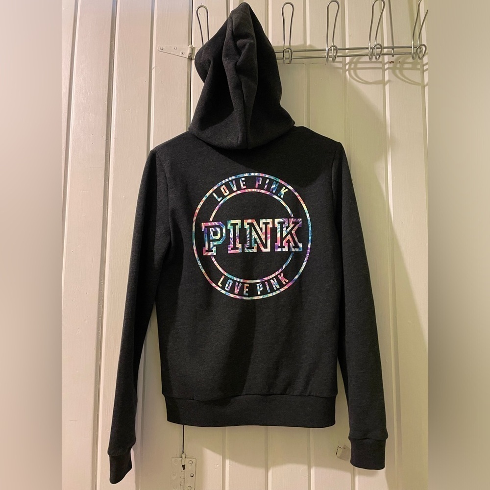 VS PINK hoodie with tie dye logo X-small NWOT